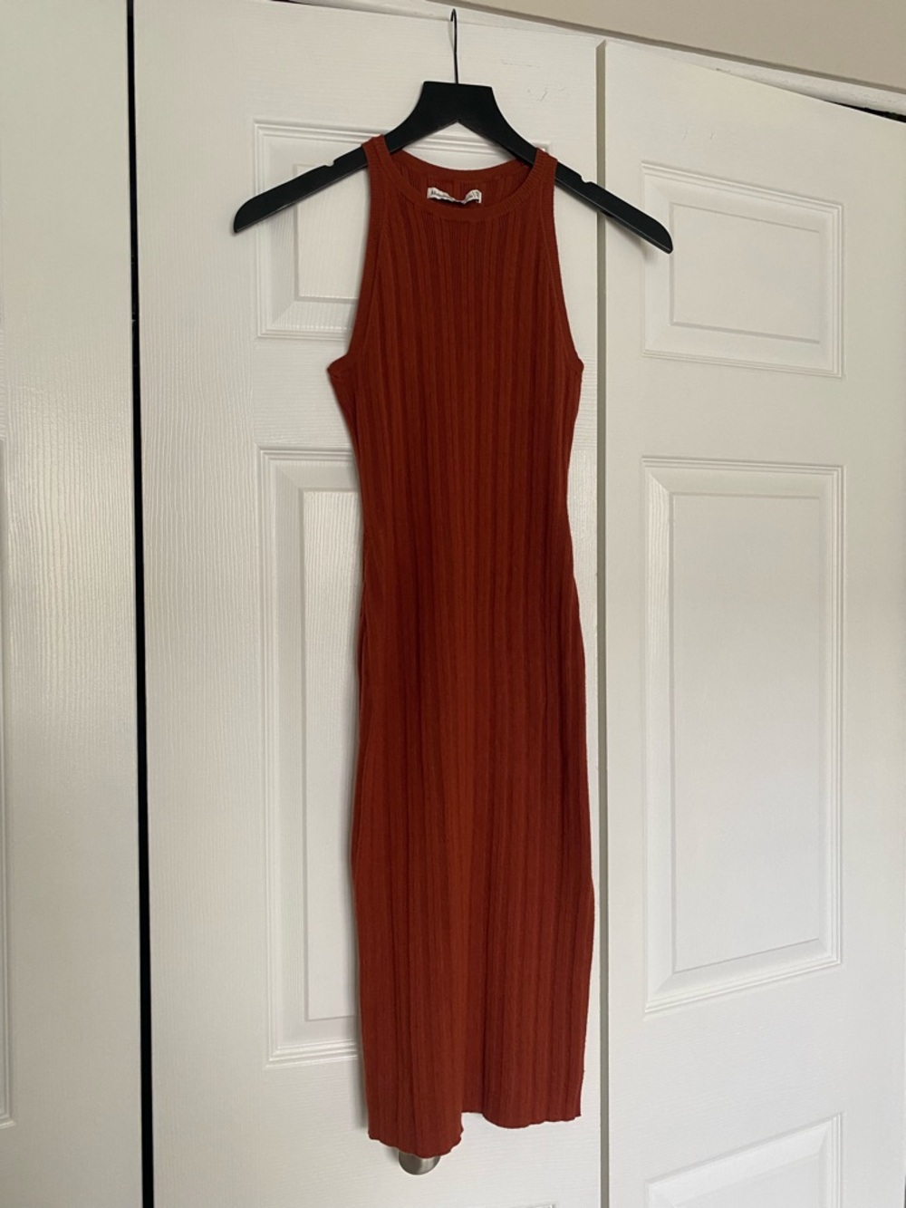 Abercrombie & Fitch Ribbed Tank Midi Dress - Rust